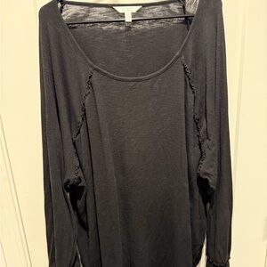 LC Lauren Conrad Charcoal Long Sleeve Top